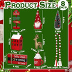 Christmas Decorations for Home Office 8 PCS Tiered Tray Decor Set - Image 4