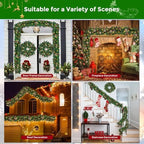 Christmas Garland, 9FT Prelit Christmas Garland with 50 LED Lights, Greenery Xmas Garland with 16 Pine Cones 75 Red Berry Christmas Decoration for Indoor Outdoor Home Mantel Fireplace - Image 5