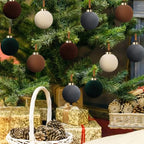 Simgoing 15 Pcs Velvet Christmas Ornament 3.15'' Flocked Xmas Tree Ornament - Image 3