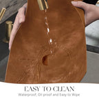 MOSAYT Vinyl Faux Leather Placemats, Set of 12, Reddish Brown - Image 4