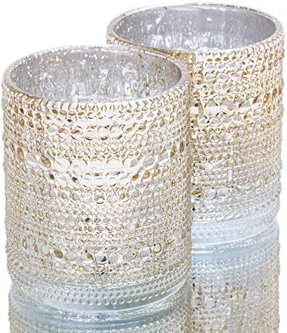 Richland Pearly Candle Holders Mercury Large Metallic Gold Set of 24 by Richland