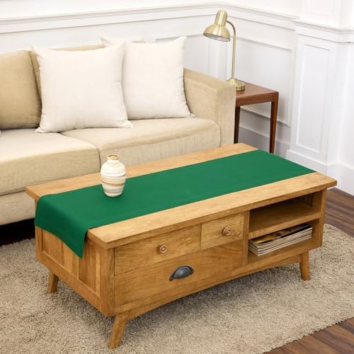 Solino Home 100% Pure Linen Table Runner Christmas Green, Fete 14 x 48 in by SolinoHome