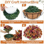 GTIDEA Fall Hanging Baskets 16 Pcs Artficial Fall Flowers for Outdoors - Image 3