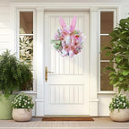 Easter Wreaths for Front Door with Lights,Easter Door Wreath,Easter Mesh Wreath,Bunny Spring Colorful Easter Decorations Holiday Ornament for Home Indoor Outdoor Supplies (Pink Bunny Butt) - Image 3