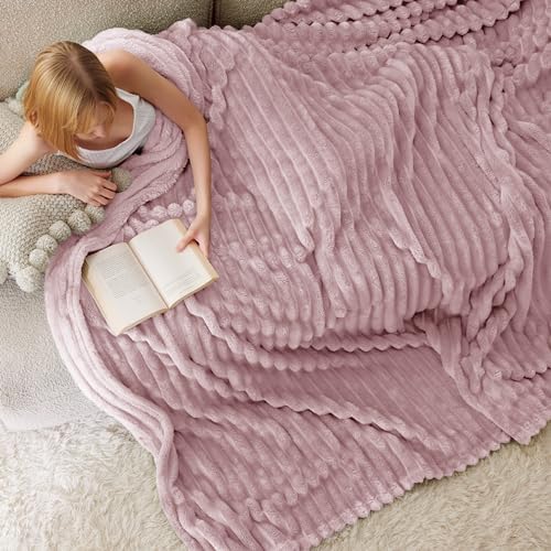 Bedsure Soft King Size Blankets for Bed Pink 108"x90" - Image 4