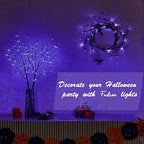Fudios Halloween Lighted Branches with Timer 100 LED Purple Fairy Lights 32IN, Artificial Black Branch Lights for Halloween Battery Operated Home Decor Indoor Outdoor Use - Image 6