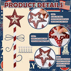 6 Pcs 15" 4th of July Metal Yard Stakes Patriotic Outdoor Garden Decorations Stake Red Blue White Star Yard Sign for 250th Independence Day Porch Patio Walkway Lawn Decoration - Image 5