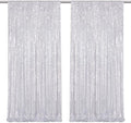 Silver Sequin Backdrop Curtains,2 Panels 4FTx8FT Glitter Backdrop for Party by SoarDream