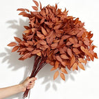 25pcs Italian Ruscus Greenery Fall Leaves Stems Garland for Vase Home Decor by VOELIGT