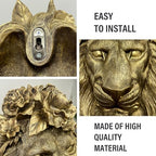 GUSFREUD Gold Animal Heads Sculptures Wall Art - Resin Faux Lion for Home Wall Decor, Lion Wall Hanging Decoration for Living Room, Bedroom & Kitchen, Unique Gift Idea - Image 4