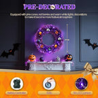 VINGLI 24" Purple Christmas Wreath with Battery LED Lights, Colorful Decor - Image 2