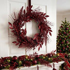 66 Pcs Burgundy Christmas Glitter Picks and Sprays - Image 2