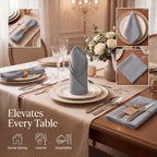 Urban Villa Cloth Napkins Cotton 20x20 (Set of 12) Gray - Image 2