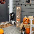 Interchangeable Welcome Sign for Front Porch- 45"X9" Large Standing/Hanging Wooden Sign with 12 PCS Replaceable Icons for 4th of July Fall Halloween Porch Wall Yard Decorations - Image 6