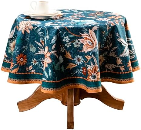 Maison d' Hermine Table Cloth Round Table Reusable 100% Cotton 63" Diameter by MaisondHermine
