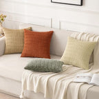 MIULEE Euro Sham Corduroy Decorative Throw Pillow Covers 24x24 Light Olive - Image 7