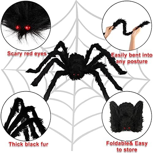 Halloween Spider Decorations 6 Pack: Giant Spider Outdoor Decoration - Image 2