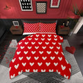 Red White Comforter Set Full Size Cute Heart Pattern Bedding For Kids Boys Girls Valentine Day Gift Quilt Cartoon Love Geometric Duvet Insert Love Heart Soft Warm Bedding Sets Bedroom Decor 3Pcs by Erosebridal