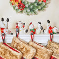 Minetom Christmas Stocking Holders for Mantle Set of 4, 3D Resin Snowman Figurines Stocking Hangers, Home Xmas Decorations for Fireplace Mantel Table Garland by Minetom