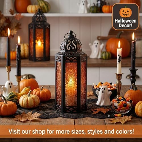 Vela Lanterns Decorative Indoor Moroccan Candle Holder, Amber, M, 6-Pack - Image 4