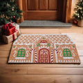 Folkulture Christmas Door Mat Outdoor, Eco Friendly Christmas Door Mats for Front Door, 28 X 16 Inch Welcome Matt or Doormat for Home Entrance, Durable & Anti Slip Coir Door Mats (Gingerbread House) by Folkulture