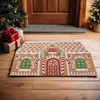 Folkulture Christmas Door Mat Outdoor, Eco Friendly Christmas Door Mats for Front Door, 28 X 16 Inch Welcome Matt or Doormat for Home Entrance, Durable & Anti Slip Coir Door Mats (Gingerbread House) by Folkulture