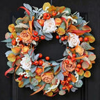 24'' Fall Wreaths for Front Door, Thanksgiving Harvest Decor by Davimono
