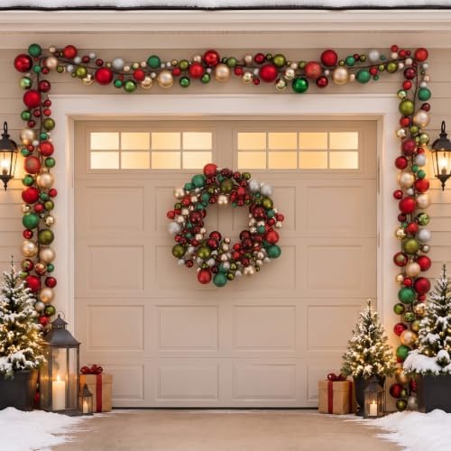 2 Pcs 6 ft Christmas Ball Ornament Garland, Retro - Image 4