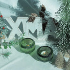 Woho Green Ribbed Taper Candle Holders Set of 8 for Christmas Party Decor - Image 2