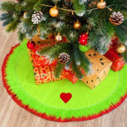 Soulchen 60 Inch Lime Green Christmas Tree Skirt Felt Tree Collar - Image 6