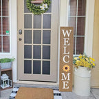 Interchangeable Welcome Sign for Front Porch- 45"X9" Large Standing/Hanging Wooden Sign with 12 PCS Replaceable Icons for 4th of July Fall Halloween Porch Wall Yard Decorations - Image 5