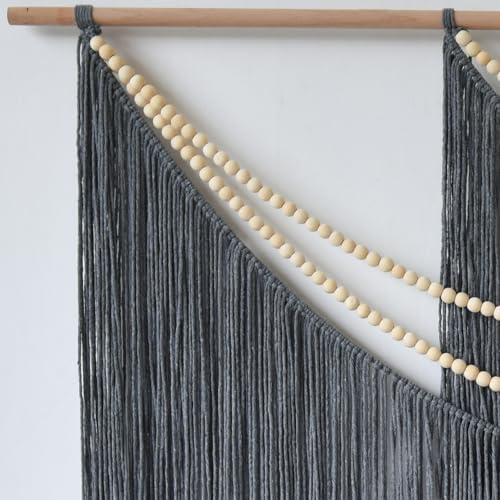 Jakalin Macrame Wall Hanging Grey Tapestry, Boho Home Decor 57" W x 46" L - Image 7