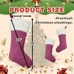 Christmas Stockings 6Pack 20 Inches Big Xmas Stocking for Family Holiday Decorations and Xmas Tree Fireplace Decor Merry Christmas(6, Pink-Large) - Image 2