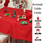 Premium Holiday Tablecloth 60 x 84 inch (6-8 Seat), Table Cloths for 6 Foot Rectangle Tables, Cotton-Polyester Blend, Table Cover for Celebration & Wedding, Red with Bow Ties Jacquard (1 Pack) - Image 5