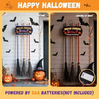 ELAMAS Halloween Decorations Light-Up Broom Parking Only Sign with 3 Witch Brooms, Violators Will Be Toad Funny Witch for Indoor Wall Outdoor Front Porch Yard Party Decor or Home Office Living Room - Image 3