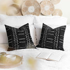 BlissBlush Black Decorative Throw Pillow Covers 18X18, Set of 2, Boho Farmhouse Cushion Cover, Cozy Soft Accent Pillowcase for Couch Sofa Bed Living Room Home Décor - Image 6