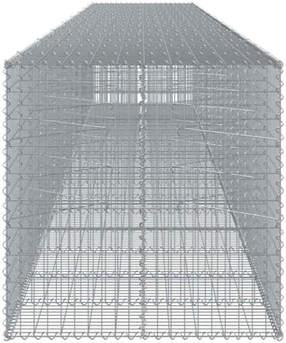 vidaXL Gabion Basket with Cover - Galvanized Iron - 334.6"x39.4"x39.4" - Tool-Free Assembly - Versatile Outdoor Use - Sturdy and Weather- Structure - Image 6