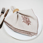 Luxury Embroidered Cloth Napkins – Biscuit Lattice, Set of 6, 18x18 | Elegant Cotton Blend Dinner Napkins with Floral Motif for Holiday Tables, Thanksgiving, Christmas & Formal Dining - Image 4