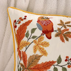 Fall Embroidered Throw Pillow Covers 20x20 Pack of 2 Vintage Birds - Image 2