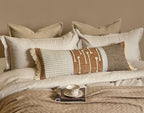 Burnt Orange Boho Lumbar Pillow Cover 14x36 Inches - Image 2