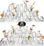 Arme Glass Bud vases in Bulk，Small Glass Flower Vase for Centerpieces 60Pcs by Arme