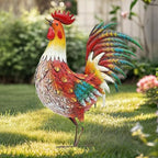 Metal Rooster Yard Decor, 21" Outdoor Garden Statues for Patio by Unknown