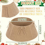 Foilswirl 28 Inch Christmas Tree Collar Wicker Tree Skirt Stand Base - Image 2