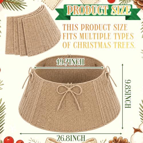 Foilswirl 28 Inch Christmas Tree Collar Wicker Tree Skirt Stand Base - Image 2
