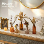 Hewory Small Bud Vases Bulk: 25Pcs Glass Amber Flower Vases for Centerpiece - Image 4
