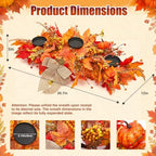 Hotop Fall Centerpieces for Tables Decorations with 3 Candle Holder - Image 2