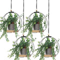 Geelin 4 Pcs Hanging Plant Holder with Wood Base Window Planter Boho, Khaki by Geelin