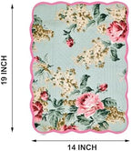English Garden Luxury Handcrafted Placemats (Reversible) Cotton Quilted Fabric Machine Washable – Set of 6 – Elegant Home Decor – 14 x 19 inches - Bloom Collection - Image 4