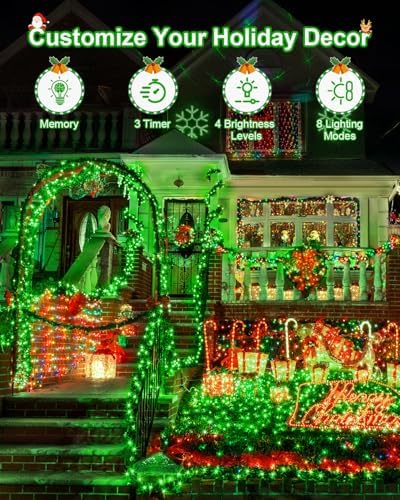 St Patricks Day Decorations 355 FT 900 LED Green Lights, Extra Long Outdoor String Lights Waterproof, Timer & Memory, 8 Modes Dimmable Plug in Fairy for Outside Tree Patrick's Day Decor - Image 3