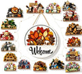 Interchangeable Welcome Sign for Front Door - 11.8'' Magnetic Seasonal Wood Hanging Sign with 16 Magnetic Icons, Interchangeable Welcome Sign for Front Door，16pcs by Unknown